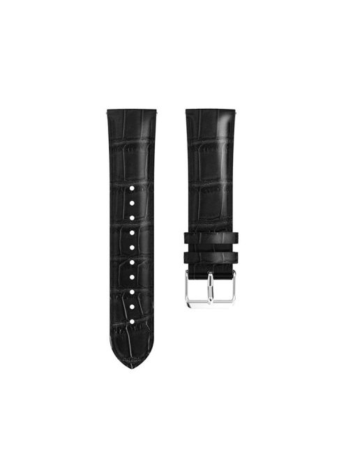 18mm Crocodile Texture Genuine Leather Watch Band for Huawei TalkBand B5 - Black