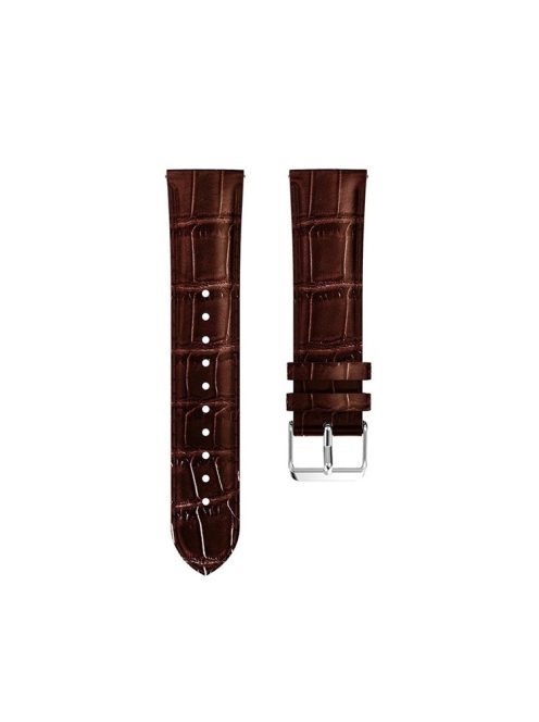 18mm Crocodile Texture Genuine Leather Watch Bracelet for Huawei TalkBand B5 - Brown