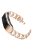 18MM D Shape Rhinestone Decor Stainless Steel Watch Band Replacement for Huawei TalkBand B5 - Rose Gold