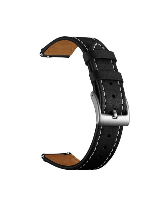 18mm Genuine Leather Sharp Head Smart Watch Band for Huawei TalkBand B5/B3 Active/B2 Active - Black