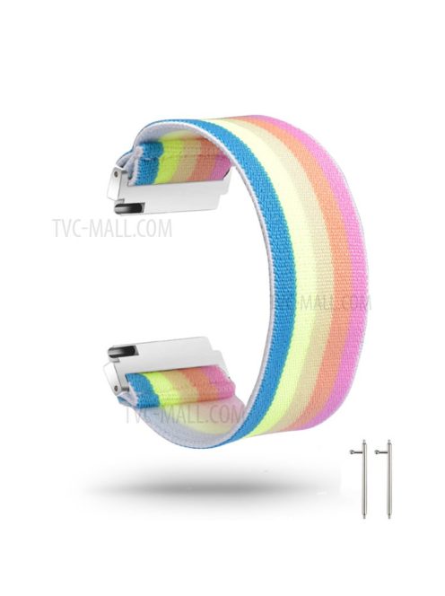 20mm Color Matching Nylon Watch Band for Samsung Galaxy Watch4 Classic 46mm 42mm/Watch4 44mm 40mm/Huawei GT 2 42mm/Huami Amazfit Watch Youth Edition - Rainbow