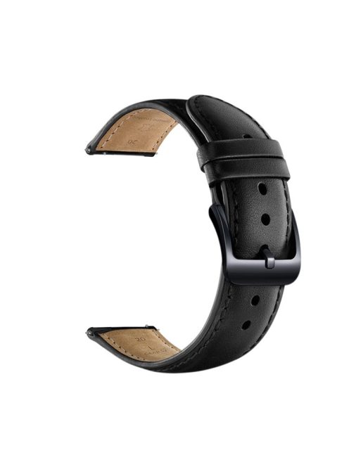 20mm Premium Genuine Leather Smart Watch Strap Replacement for Huawei Watch 2 - Black