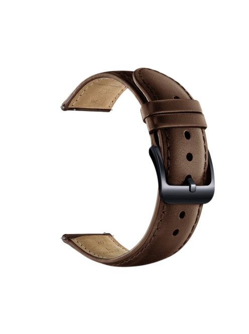 20mm Premium Genuine Leather Smart Watch Strap Replacement for Huawei Watch 2 - Brown