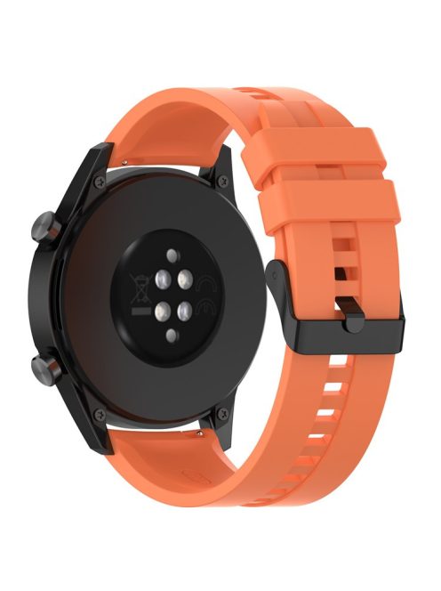 20mm Silicone Adjustable Watch Band Wrist Strap for Huawei Watch GT Runner/Watch GT3 42mm - Black Steel Buckle/Orange