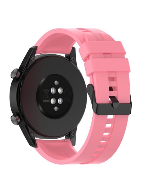 20mm Silicone Adjustable Watch Band Wrist Strap for Huawei Watch GT Runner/Watch GT3 42mm - Black Steel Buckle/Pink