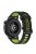 20mm Stripes Design Bi-color Silicone Soft Watch Band Adjustable Wrist Strap for Huawei Watch GT3 42mm/Samsung Galaxy Watch4 40mm/44mm - Black/Lime