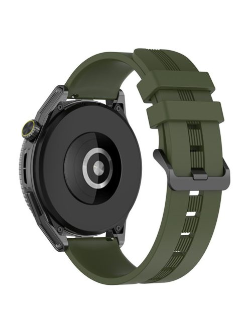 20mm Textured Silicone Smart Watch Bands for Huawei Watch GT3 / Watch GT, Sport Style Replaced Wrist Strap Watchband - Dark Green