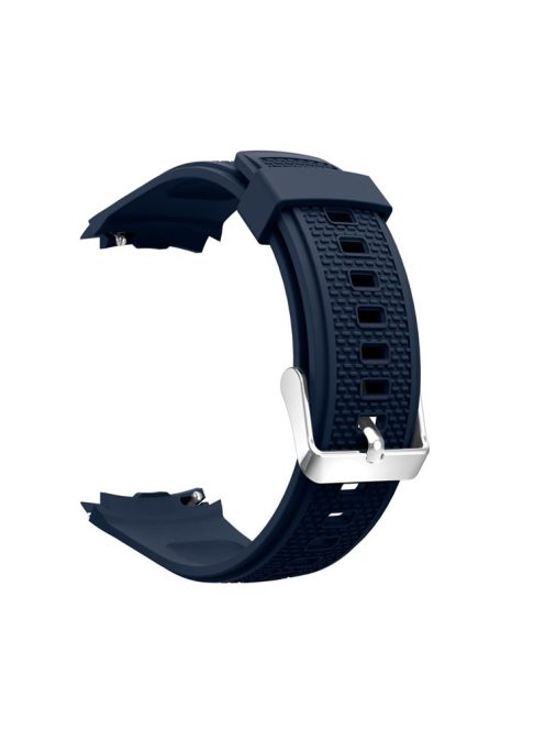 20mm Textured Silicone Watch Sports Strap for Huawei Watch 2 - Dark Blue