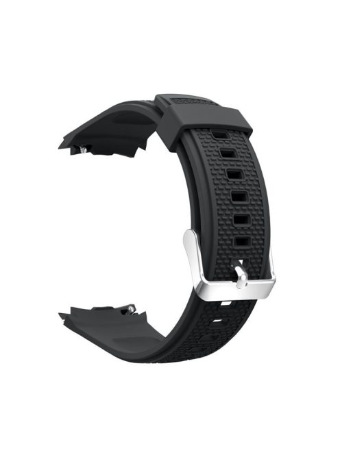 20mm Textured Sports Silicone Watch Band for Huawei Watch 2 - Black