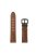 22MM 7-shaped Stitches Genuine Leather Watch Strap for Huawei Watch GT/Samsung Galaxy Watch 46mm - Brown