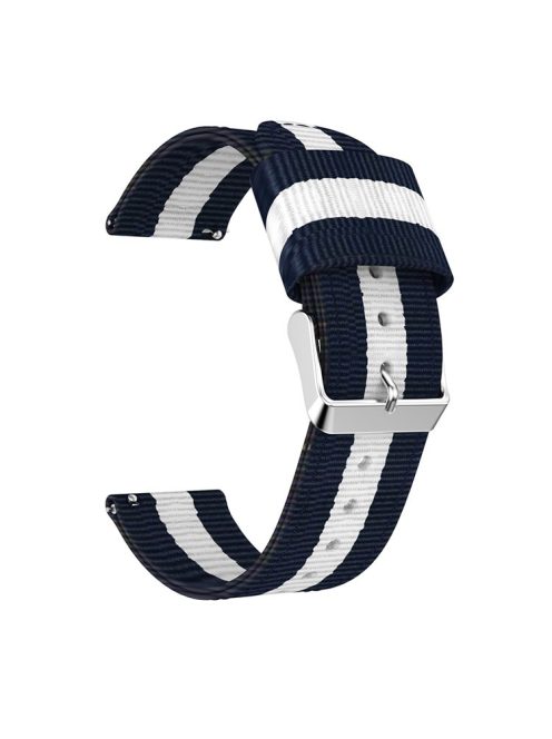 22mm Classic Buckle Nylon Watch Strap for Huawei Watch GT - Blue / White