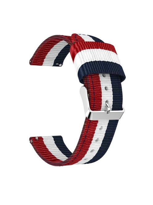 22mm Classic Buckle Nylon Watch Strap for Huawei Watch GT - Red / White / Blue