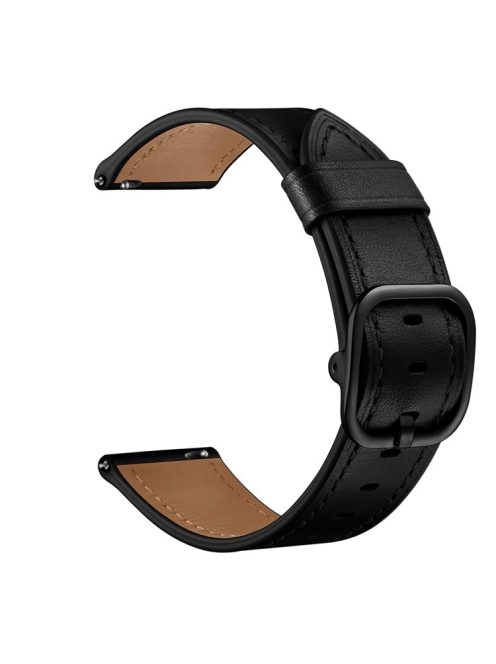 22mm Cowhide Leather Watch Band (DS Style) for Huawei Watch GT 2/1 / Honor Magic GT 2e 46mm - Black