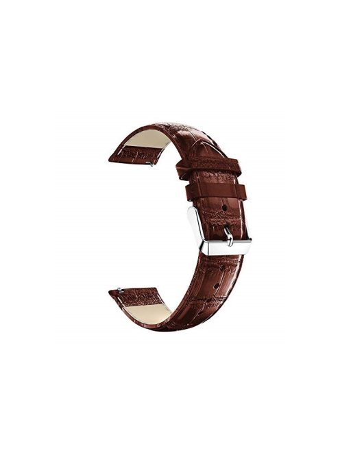 22mm Crocodile Texture Genuine Leather Smart Watch Band Replacement for Huawei Watch GT2e/GT2 46mm - Brown