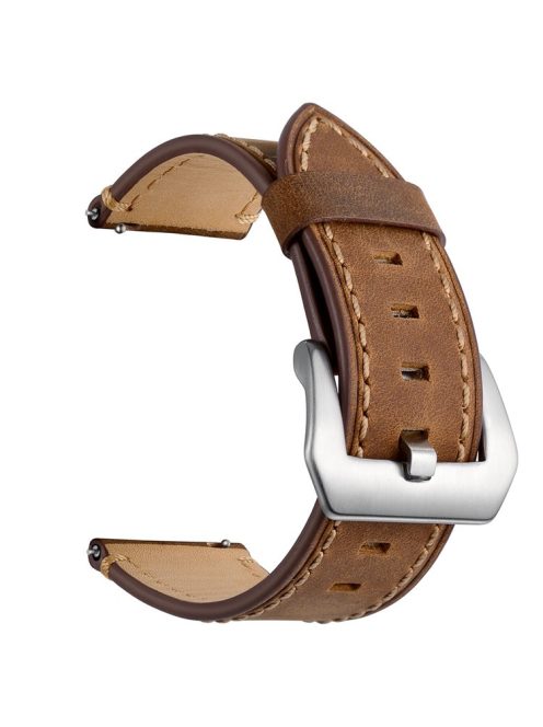 22mm Genuine Leather Watch Strap Smart Watch Band for Huawei Watch GT / Watch 2 / Watch Magic - Brown