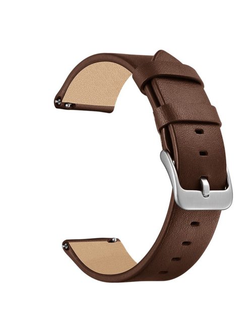 22mm Genuine Leather Watch Strap Smart Watch Band for Huawei Watch GT / Watch Magic / Watch 2 - Brown