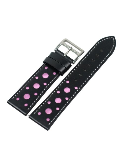 22mm Holes Decor Leather Smart Watch Band Strap Replacement for Huawei Watch GT 2e /GT2 46mm - Pink