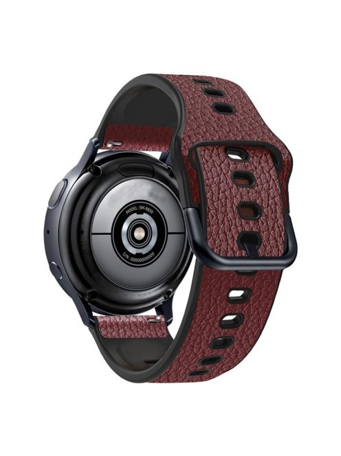 22mm Litchi Texture PU Leather Coated TPU Watchband Adjustable Multiple Holes Replacement Strap for Huawei Watch GT3 46mm/GT Runner - Dark Brown