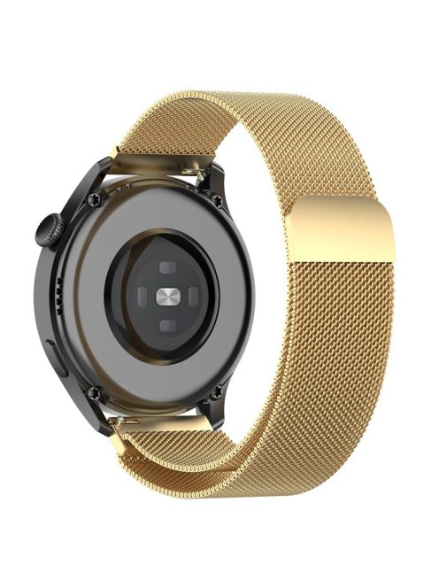 22mm Magnetic Closure Milanese Wristband Breathable Watch Strap Replacement for Huawei Watch GT3 46mm/Samsung Gear S3 Frontier/Classic - Gold