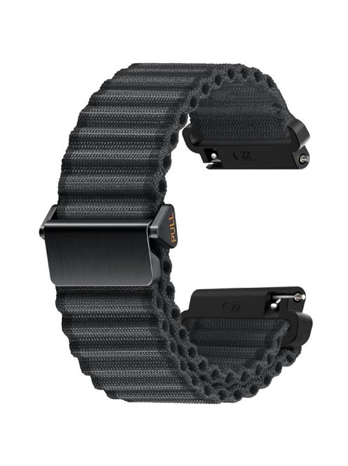 22mm Nylon Band for Huawei Watch 4 / 4 Pro / GT 4 46mm Wave Design Watch Strap - Dark Grey