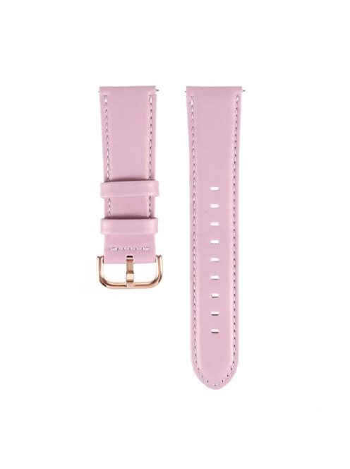 22mm Plain PU Leather Watch Band Replacement for Samsung Galaxy Watch 46mm/Gear S3/Huawei Watch GT 2 46mm Watch Strap - Pink