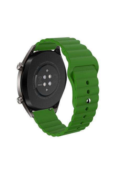 22mm Reverse Buckle Silicone Watchband for Samsung Gear S3/Galaxy Watch 46mm/Huawei GT2 46mm/Huami Amazfit 1/2 - Dark Green