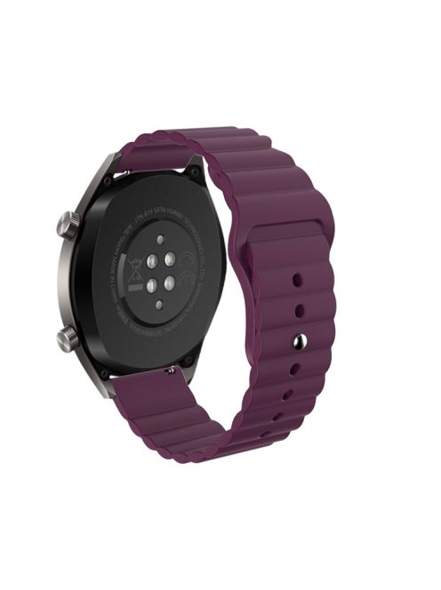 22mm Reverse Buckle Silicone Watchband for Samsung Gear S3/Galaxy Watch 46mm/Huawei GT2 46mm/Huami Amazfit 1/2 - Dark Purple