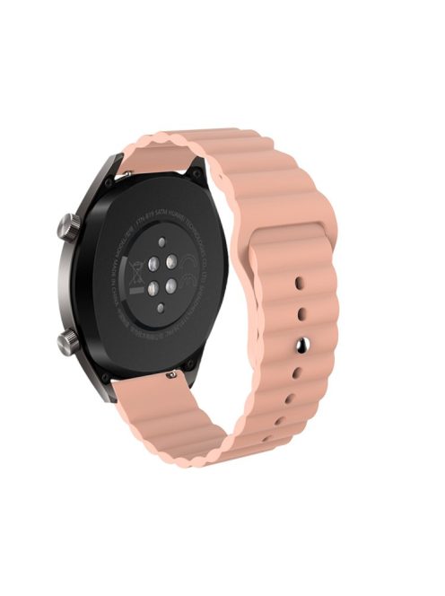 22mm Reverse Buckle Silicone Watchband for Samsung Gear S3/Galaxy Watch 46mm/Huawei GT2 46mm/Huami Amazfit 1/2 - Light Pink