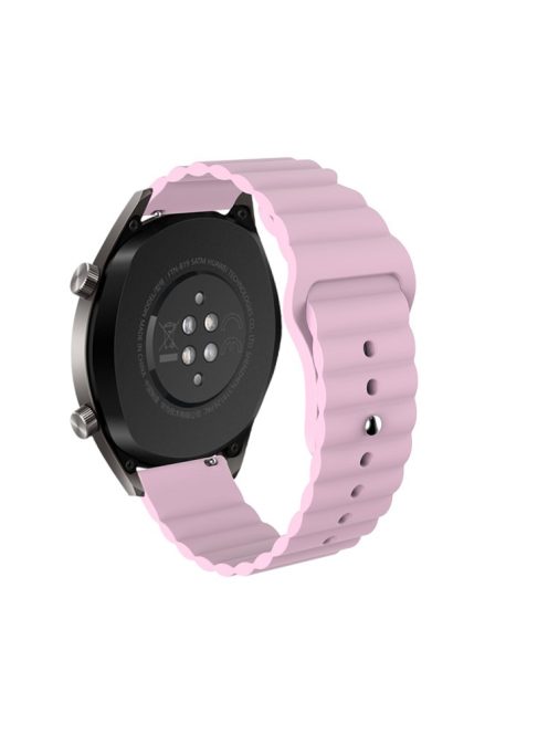 22mm Reverse Buckle Silicone Watchband for Samsung Gear S3/Galaxy Watch 46mm/Huawei GT2 46mm/Huami Amazfit 1/2 - Pink