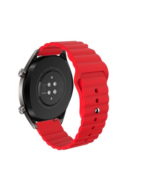 22mm Reverse Buckle Silicone Watchband for Samsung Gear S3/Galaxy Watch 46mm/Huawei GT2 46mm/Huami Amazfit 1/2 - Red