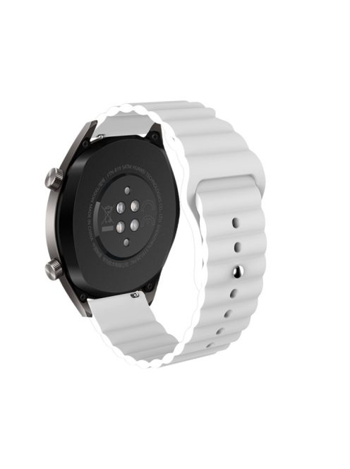 22mm Reverse Buckle Silicone Watchband for Samsung Gear S3/Galaxy Watch 46mm/Huawei GT2 46mm/Huami Amazfit 1/2 - White