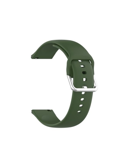 22mm Silicone Watch Strap Silver Buckle [Small Size] for Huawei Watch GT 2 Pro - Army Green