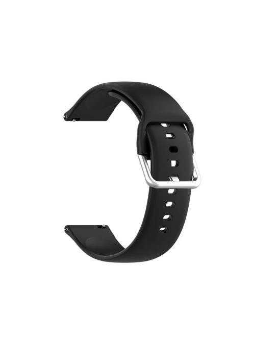 22mm Silicone Watch Strap Silver Buckle [Small Size] for Huawei Watch GT 2 Pro - Black