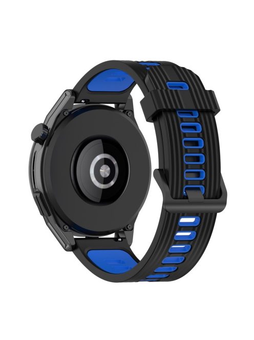 22mm Silicone Watch Strap Soft Wristband with Buckle for Samsung Galaxy Watch 3 45mm R840/Gear S3/Huawei Watch GT 2e/GT3 46mm/GT Runner - Black/Blue