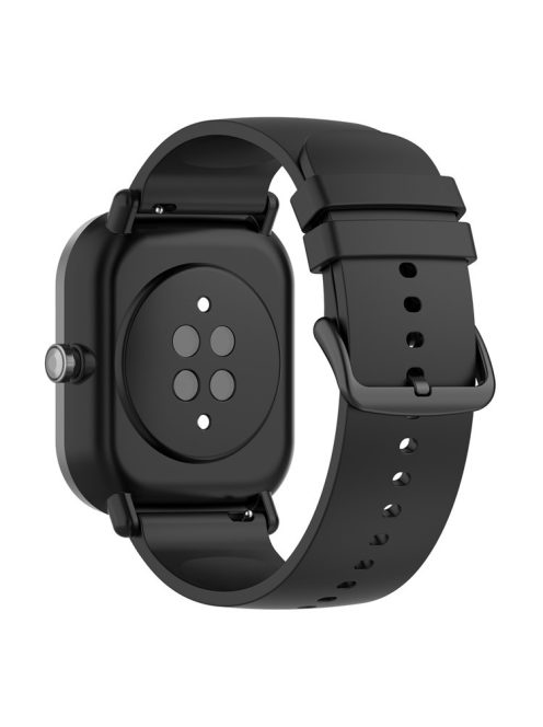 22mm Silicone Watch Strap Soft Wristband with Buckle for Samsung Galaxy Watch3 45mm/Active/Huawei Watch 3 - Black