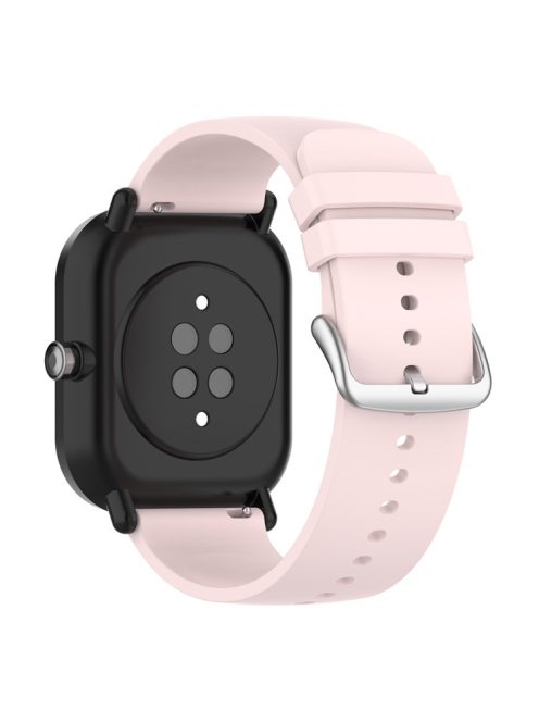 22mm Silicone Watch Strap Soft Wristband with Buckle for Samsung Galaxy Watch3 45mm/Active/Huawei Watch 3 - Light Pink