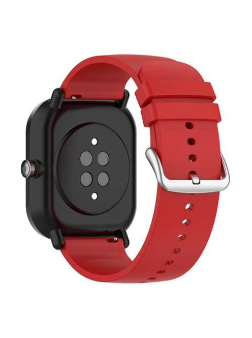 22mm Silicone Watch Strap Soft Wristband with Buckle for Samsung Galaxy Watch3 45mm/Active/Huawei Watch 3 - Red