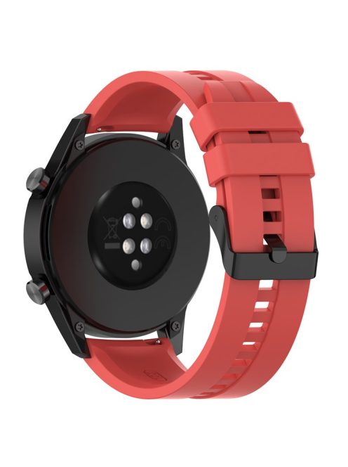 22mm Silicone Watch Strap Wristband with Steel Pin Buckle for Huawei Watch GT3/GT Runner - Red