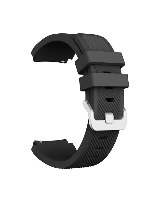 22mm Silicone Wrist Strap Pin Buckle Sports Watch Band Replacement for Huawei Watch GT - Black