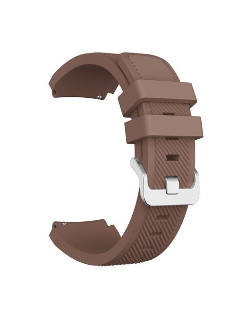 22mm Silicone Wrist Strap Pin Buckle Sports Watch Band Replacement for Huawei Watch GT - Brown