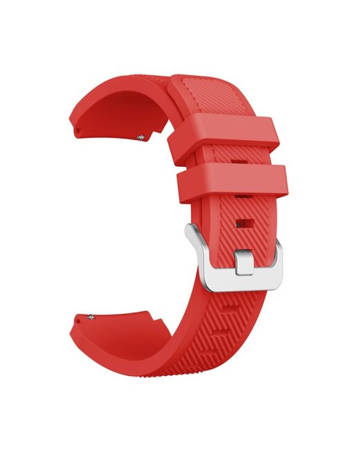 22mm Silicone Wrist Strap Pin Buckle Sports Watch Band Replacement for Huawei Watch GT - Red