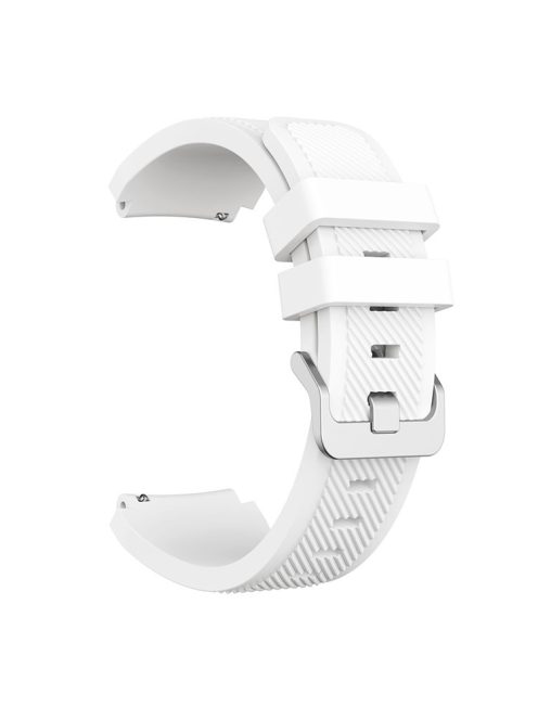 22mm Silicone Wrist Strap Pin Buckle Sports Watch Band Replacement for Huawei Watch GT - White