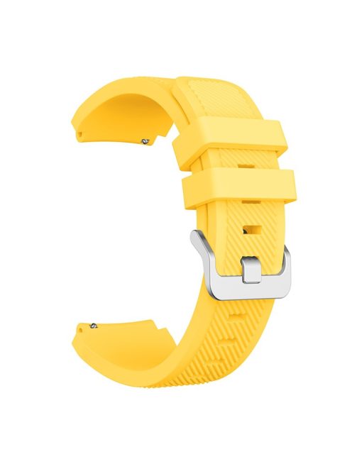 22mm Silicone Wrist Strap Pin Buckle Sports Watch Band Replacement for Huawei Watch GT - Yellow