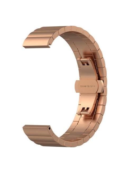 22mm Solid Stainless Steel Link Chain Watch Strap for Huawei Smart GT - Rose Gold