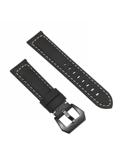 22mm Split Leather Watch Band with Black Big Buckle for Huawei Watch GT - Blue