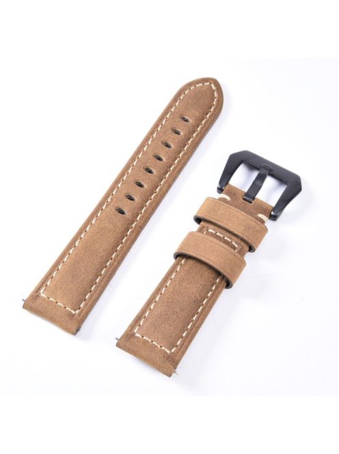 22mm Split Leather Watch Band with Black Big Buckle for Huawei Watch GT - Light Brown