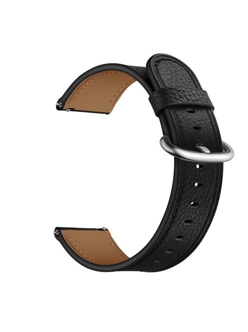 22mm Top Genuine Leather Soft Smart Watch Strap Replacement for Huawei Watch GT1 / 2 / Watch Magic - Black