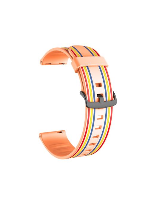 22mm Twill Color-blocking Silicone Strap for Samsung Gear S3/Galaxy Watch 46mm/Huawei GT2 46mm/Huami Amazfit Watch 1/2/GTR 47mm - Orange/Colorful