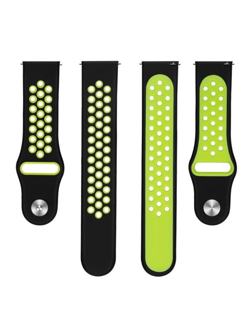 22mm Two-tone Silicone Smart Watch Band for Huawei Watch GT / Ticwatch 1 / Huami - Black/Yellow