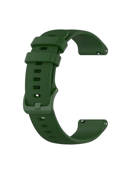 22mm Universal Grid Texture Silicone Watchband Replace Strap for Huawei Watch 3 / 3 Pro / Samsung Amazfit Watch Etc - Army Green